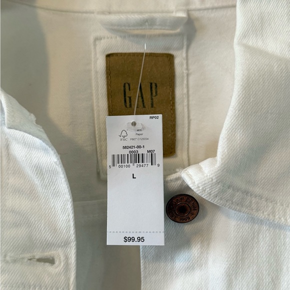 GAP Puff Sleeve Denim Jacket - L - Picture 6 of 9